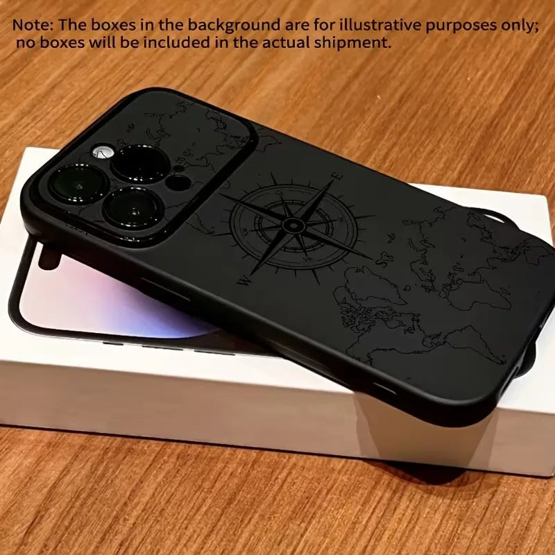Creative Compass Pattern Shockproof Soft Cover for iPhone