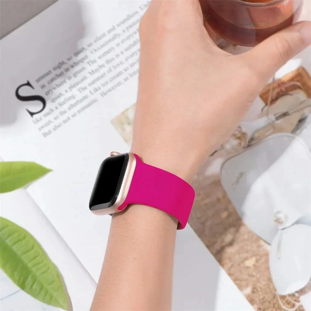 Sport Silicone For Apple Watch Ultra Band 49mm 40mm 44mm 42/38mm Soft rubber Bracelet iWatch series 9 8 7 6 SE 5 41mm 45mm Strap