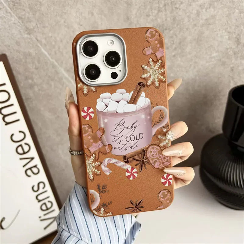 Christmas Winter-Themed Coffee Design Phone Case For iPhone
