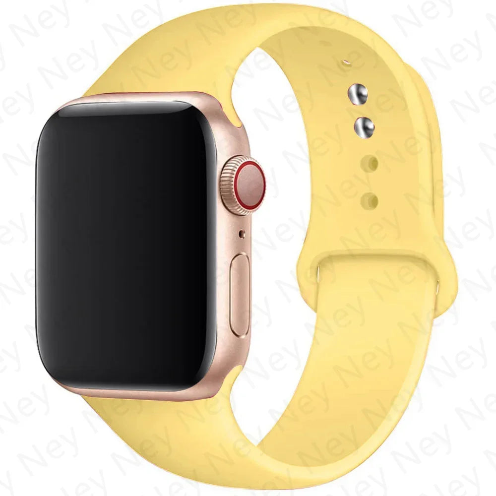 Sport Silicone For Apple Watch Ultra Band 49mm 40mm 44mm 42/38mm Soft rubber Bracelet iWatch series 9 8 7 6 SE 5 41mm 45mm Strap