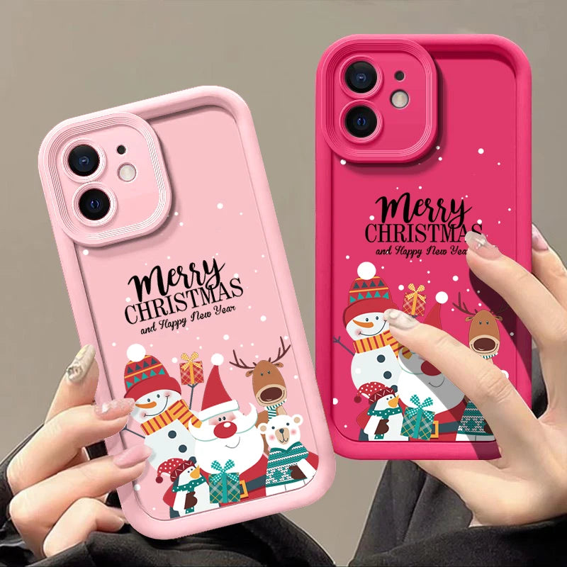 Silicone Christmas Pattern Case For iPhone