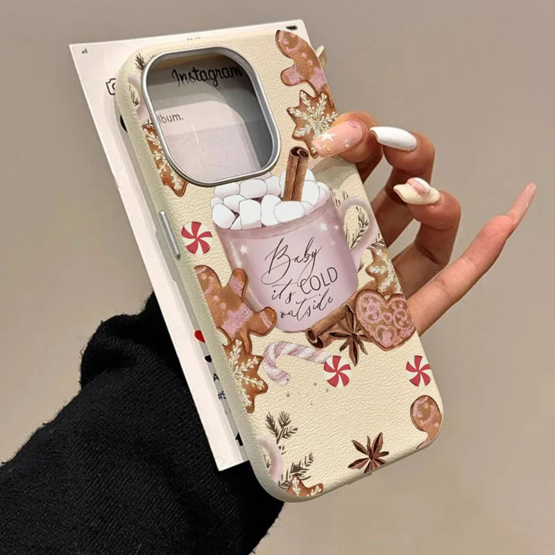 Christmas Winter-Themed Coffee Design Phone Case For iPhone