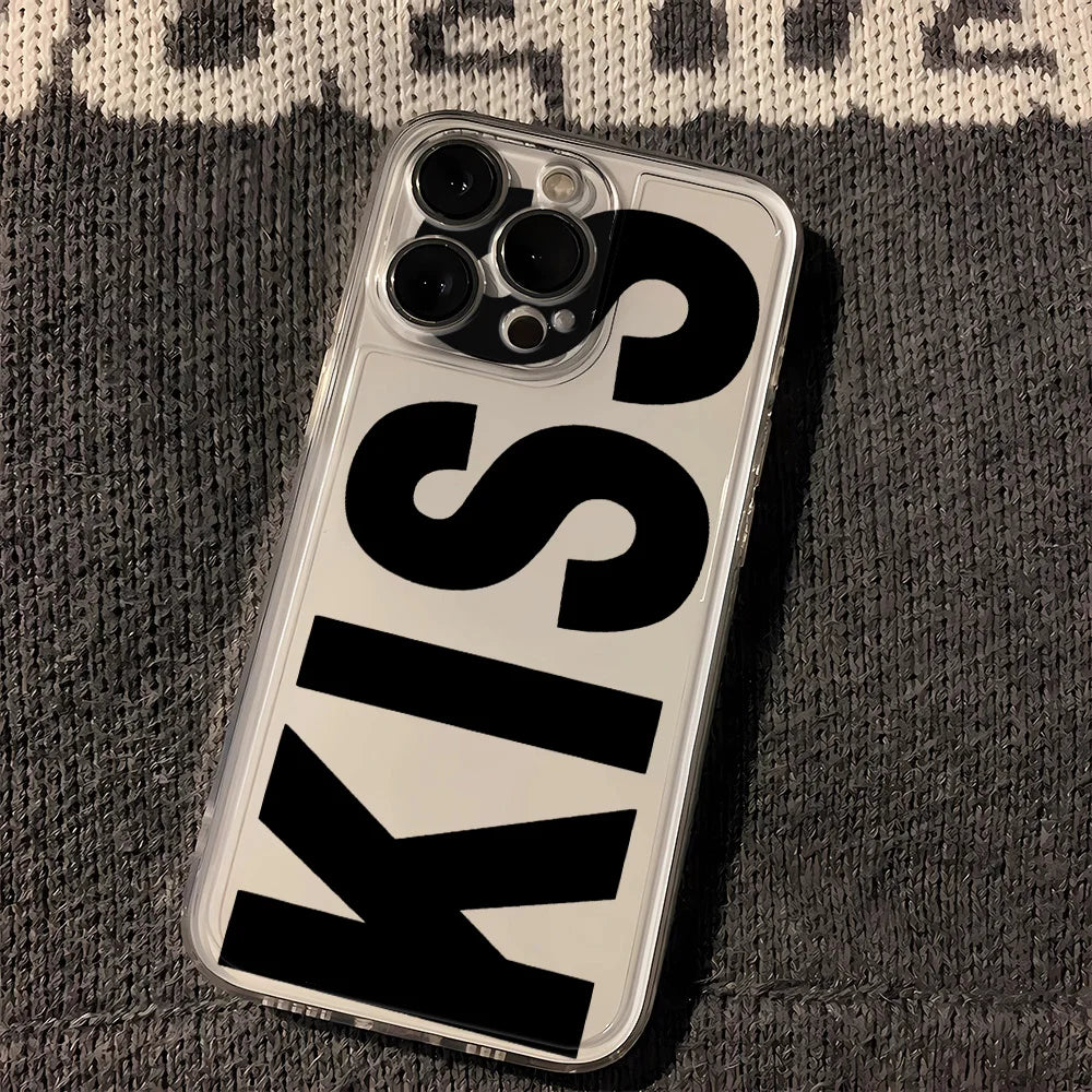 Kiss Transparent Silicone Cover Phone Cases For iPhone