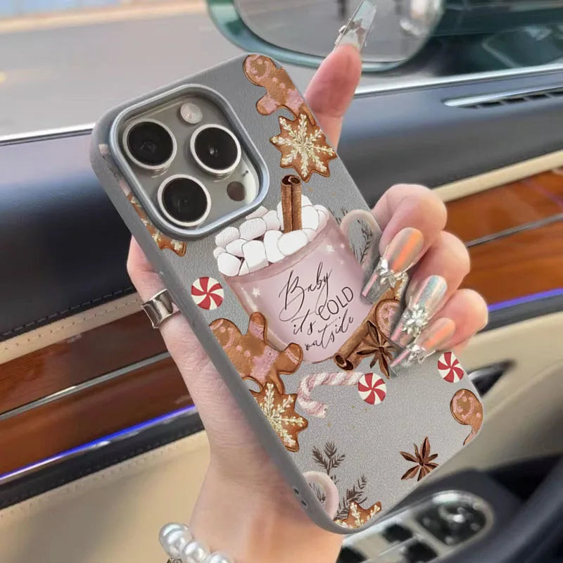 Christmas Winter-Themed Coffee Design Phone Case For iPhone