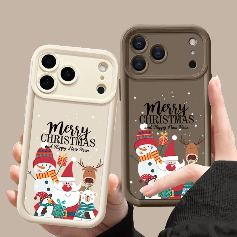 Silicone Christmas Pattern Case For iPhone