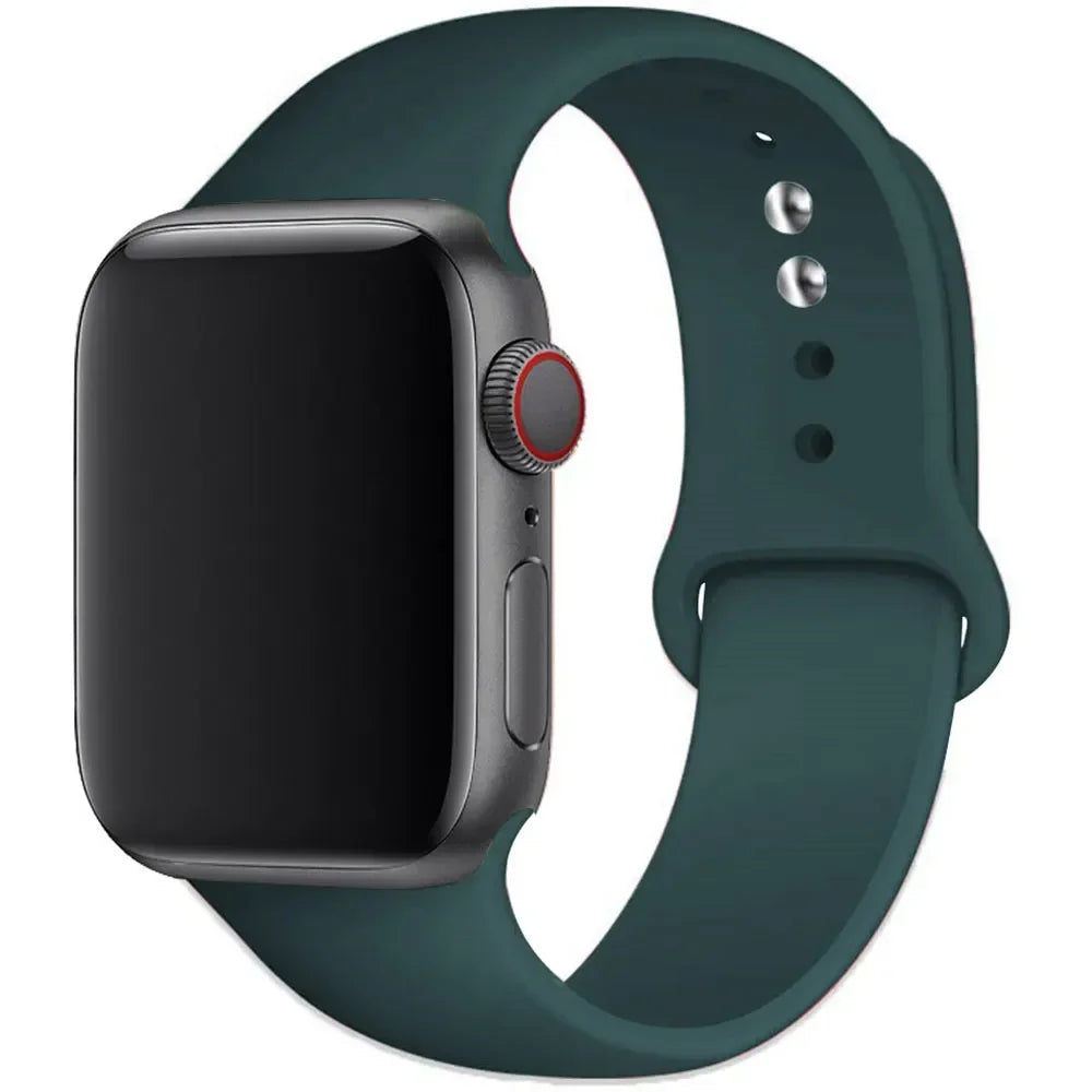 Sport Silicone For Apple Watch Ultra Band 49mm 40mm 44mm 42/38mm Soft rubber Bracelet iWatch series 9 8 7 6 SE 5 41mm 45mm Strap