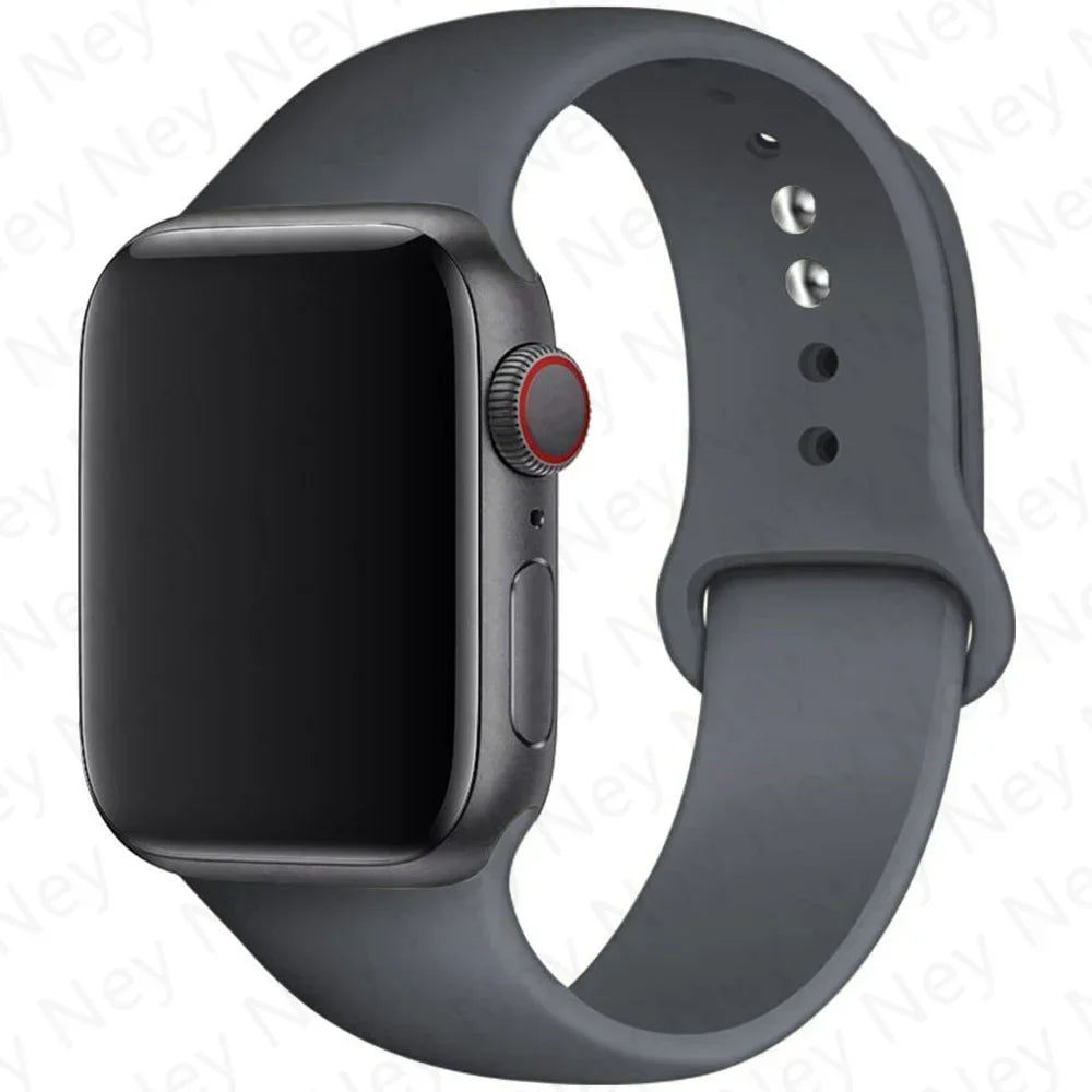 Sport Silicone For Apple Watch Ultra Band 49mm 40mm 44mm 42/38mm Soft rubber Bracelet iWatch series 9 8 7 6 SE 5 41mm 45mm Strap