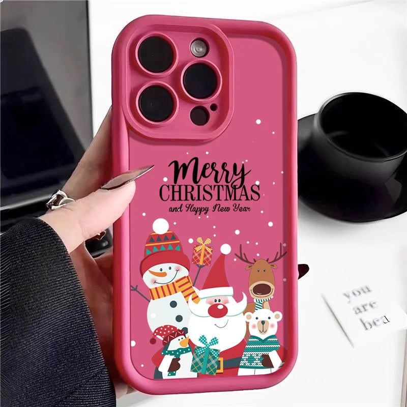 Silicone Christmas Pattern Case For iPhone