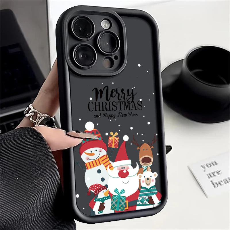 Silicone Christmas Pattern Case For iPhone