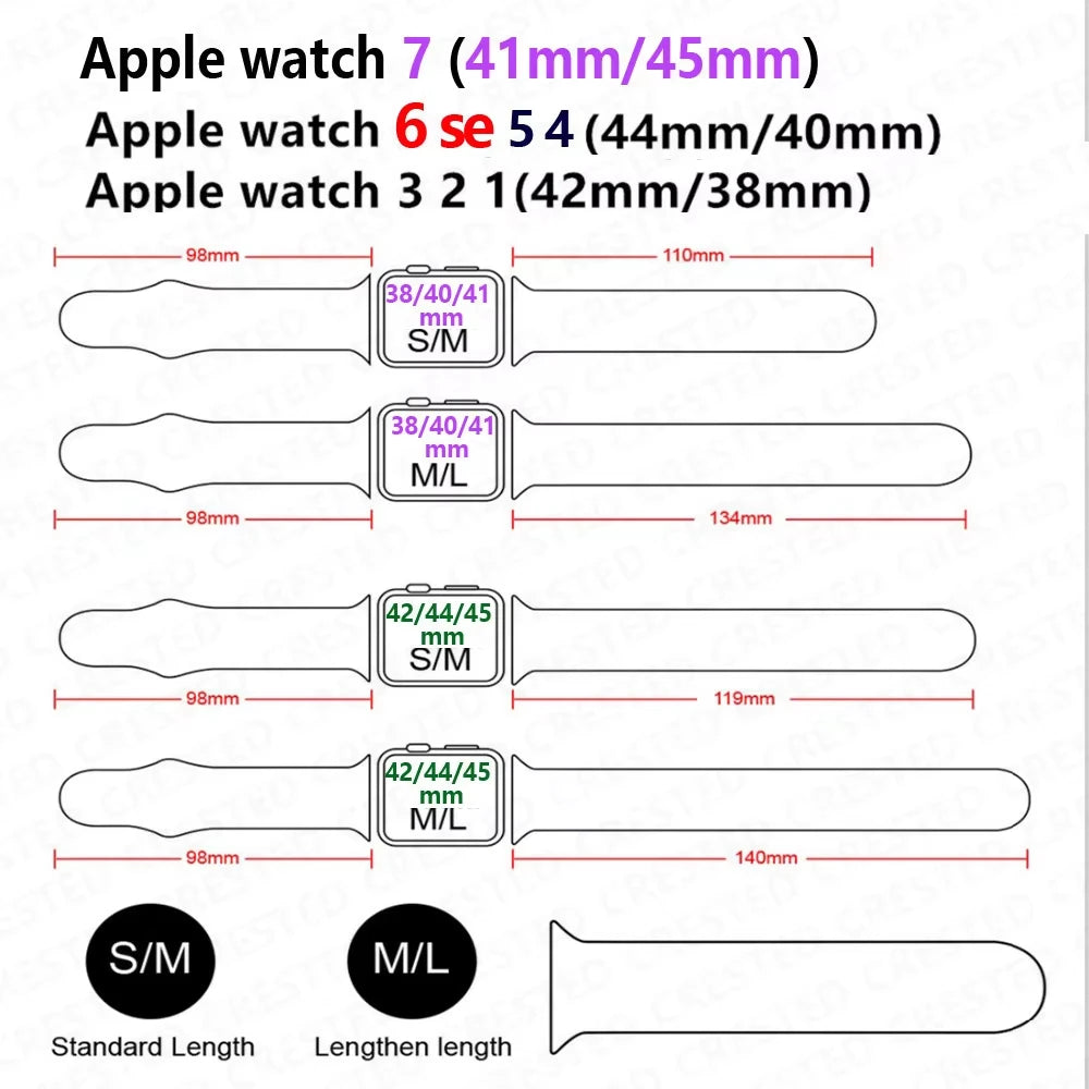 Silicone band For Apple Watch strap 44mm 49mm 40mm 41mm 46mm 42mm 45mm 38mm sports bracelet iWatch series 10 9 8 7 5 SE ultra 2