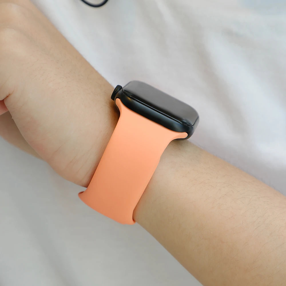 Silicone Strap For Apple Watch Bands 45mm 44mm 40mm 41mm 49mm 42mm 46mm Sport bracelet iwatch series se 6 7 8 9 10 11 Ultra 3 2
