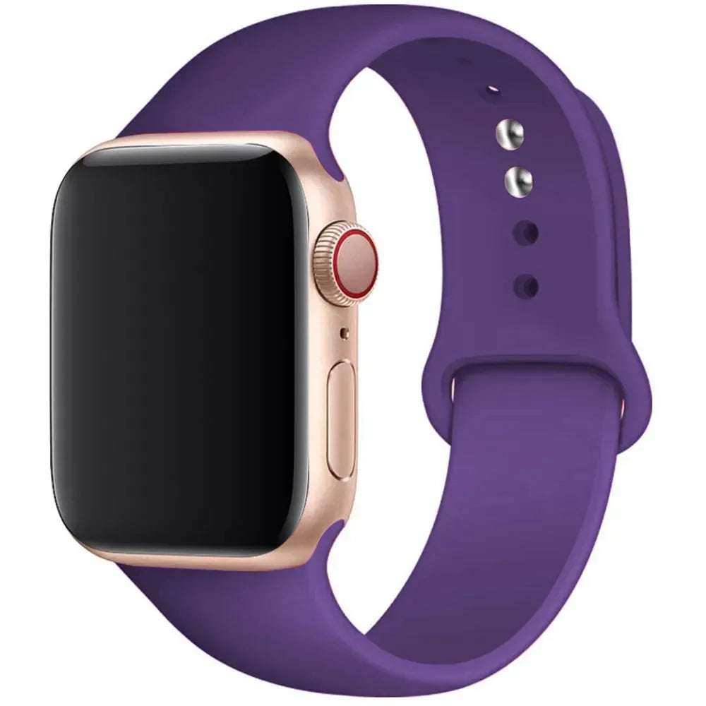 Sport Silicone For Apple Watch Ultra Band 49mm 40mm 44mm 42/38mm Soft rubber Bracelet iWatch series 9 8 7 6 SE 5 41mm 45mm Strap