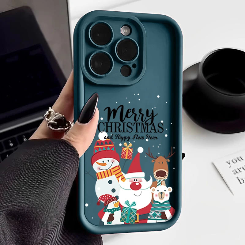 Silicone Christmas Pattern Case For iPhone