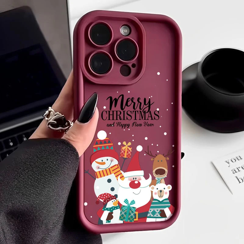 Silicone Christmas Pattern Case For iPhone