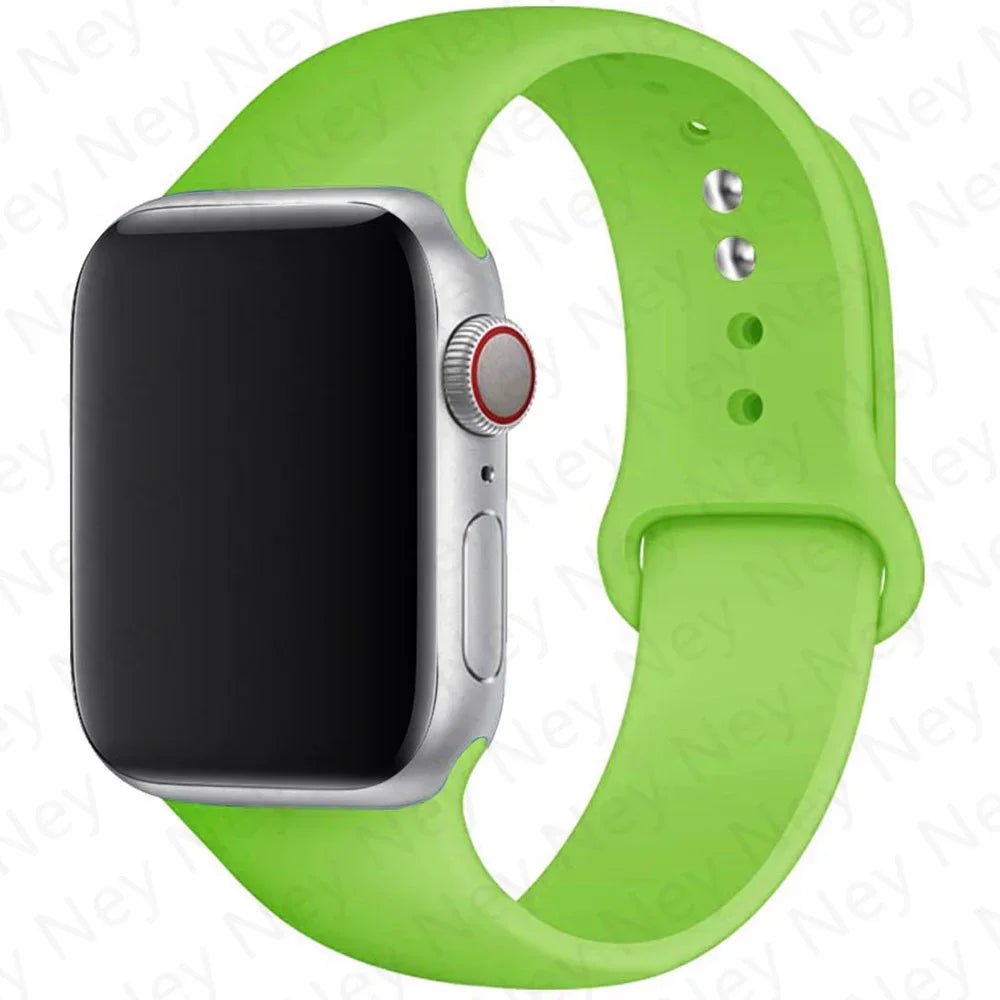 Sport Silicone For Apple Watch Ultra Band 49mm 40mm 44mm 42/38mm Soft rubber Bracelet iWatch series 9 8 7 6 SE 5 41mm 45mm Strap