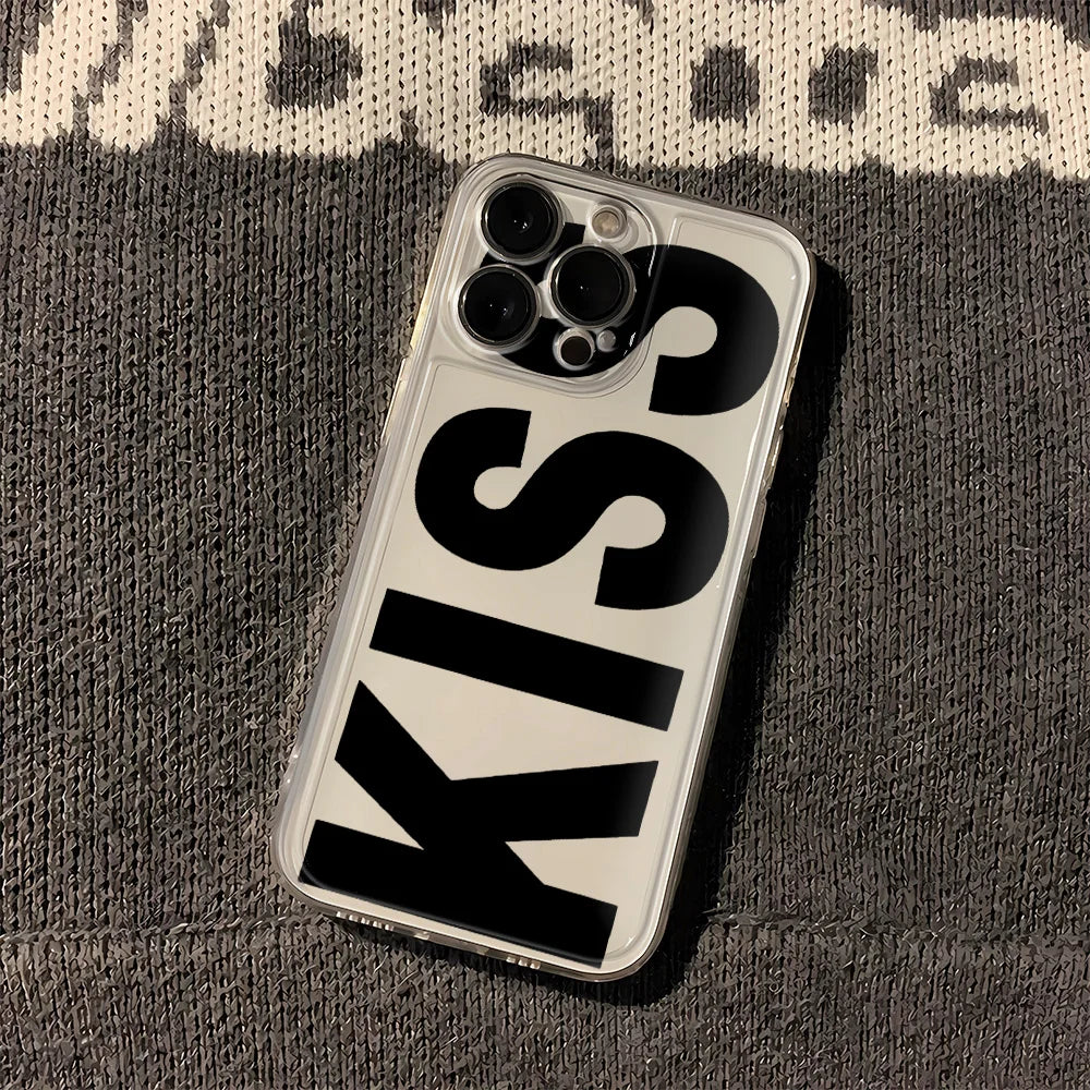 Kiss Transparent Silicone Cover Phone Cases For iPhone