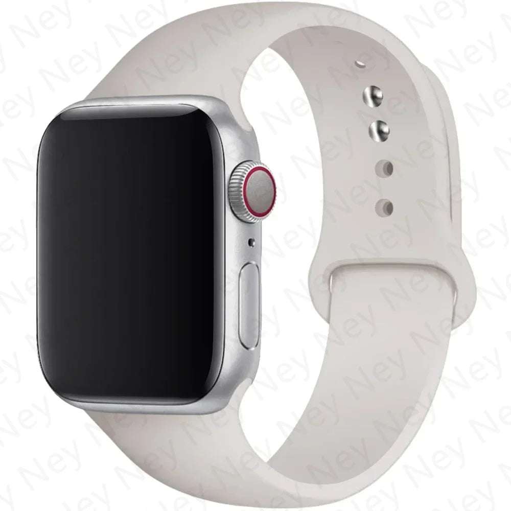 Sport Silicone For Apple Watch Ultra Band 49mm 40mm 44mm 42/38mm Soft rubber Bracelet iWatch series 9 8 7 6 SE 5 41mm 45mm Strap