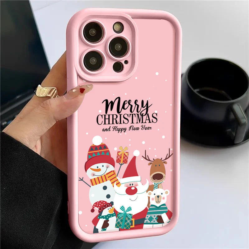 Silicone Christmas Pattern Case For iPhone