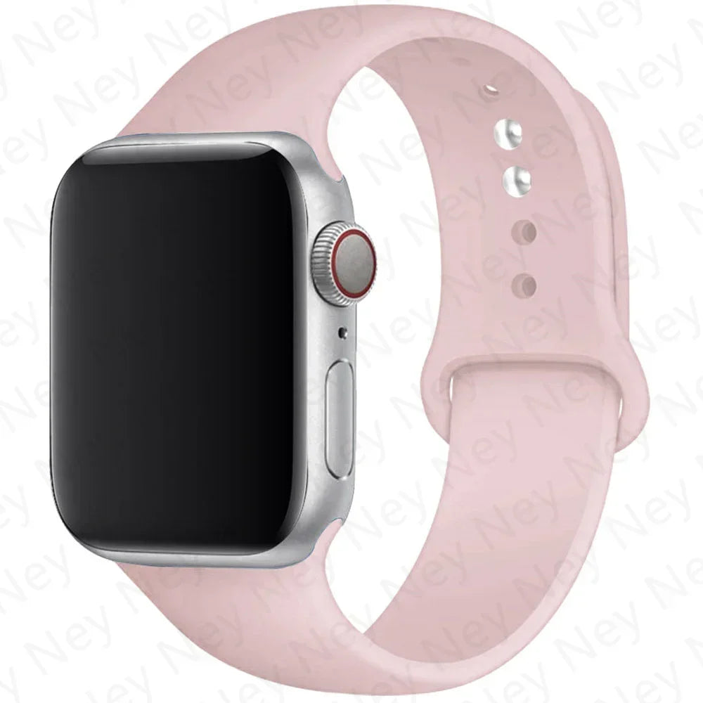 Sport Silicone For Apple Watch Ultra Band 49mm 40mm 44mm 42/38mm Soft rubber Bracelet iWatch series 9 8 7 6 SE 5 41mm 45mm Strap
