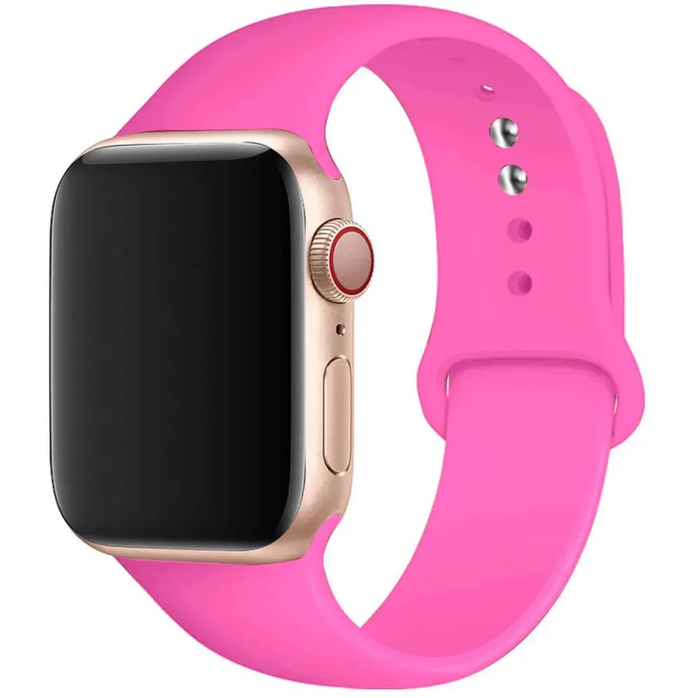 Sport Silicone For Apple Watch Ultra Band 49mm 40mm 44mm 42/38mm Soft rubber Bracelet iWatch series 9 8 7 6 SE 5 41mm 45mm Strap