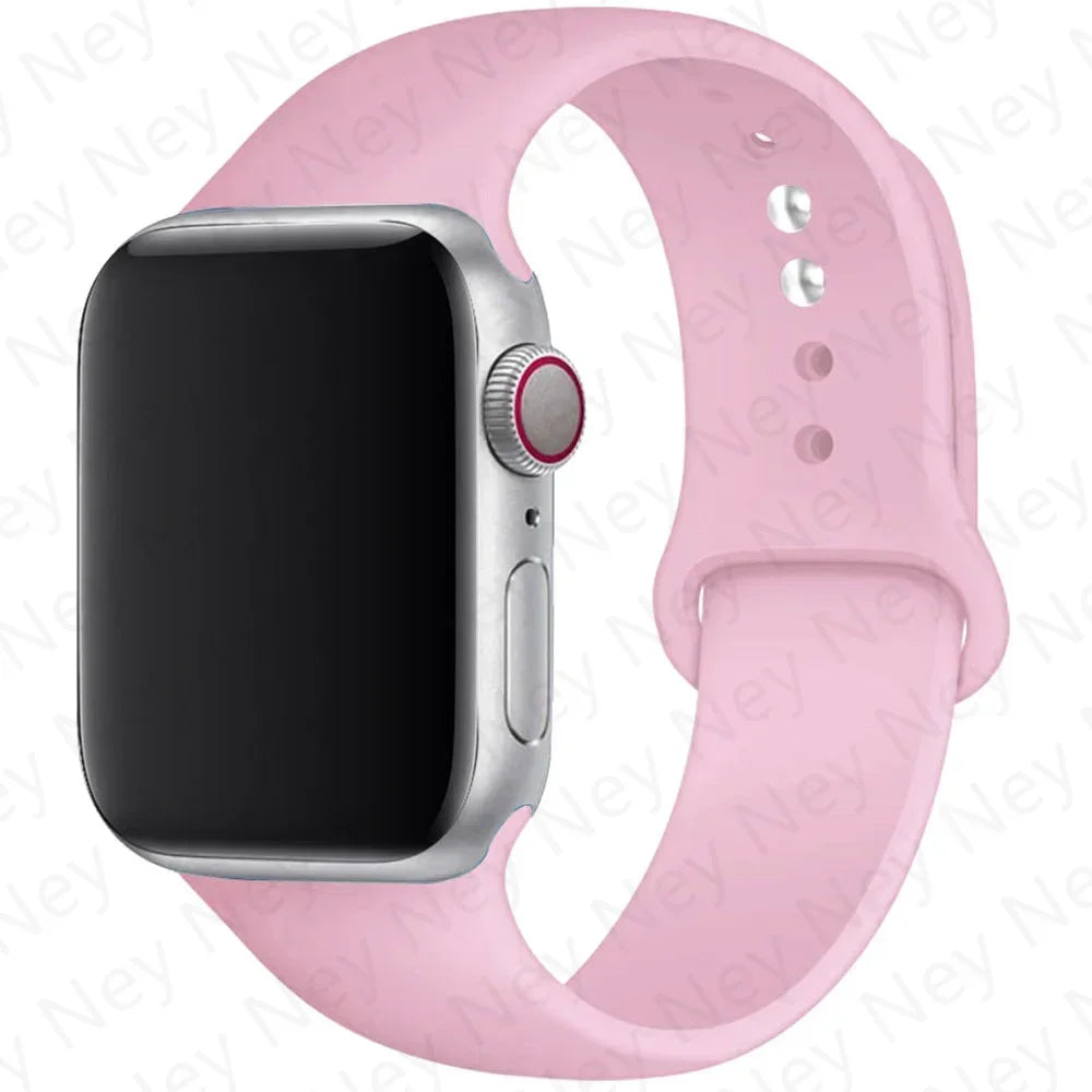 Sport Silicone For Apple Watch Ultra Band 49mm 40mm 44mm 42/38mm Soft rubber Bracelet iWatch series 9 8 7 6 SE 5 41mm 45mm Strap