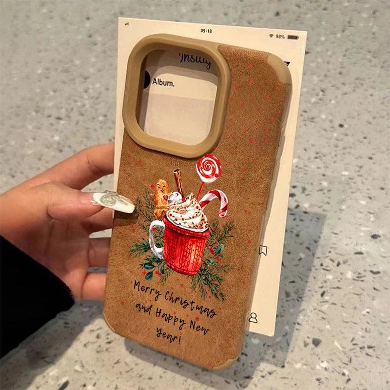 Winter Coffee Christmas Design Phone Case For iPhone