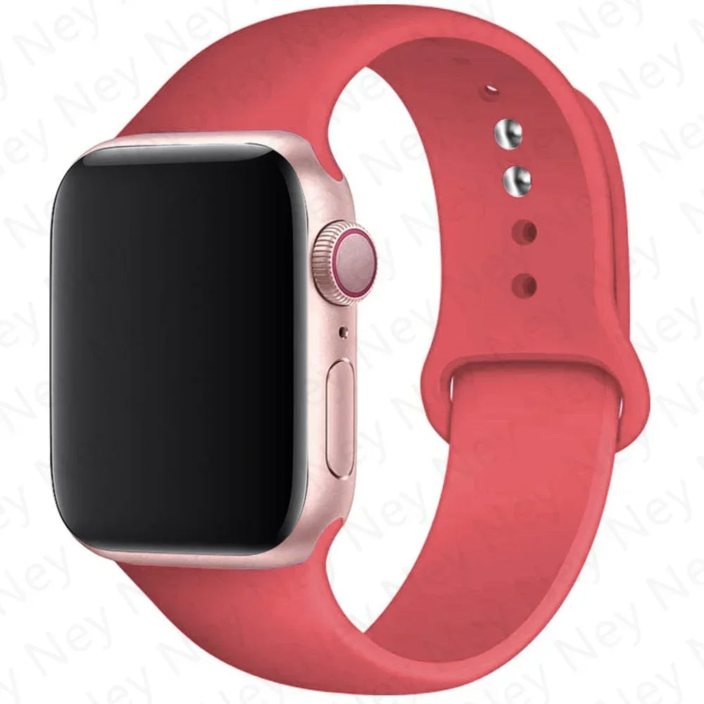 Sport Silicone For Apple Watch Ultra Band 49mm 40mm 44mm 42/38mm Soft rubber Bracelet iWatch series 9 8 7 6 SE 5 41mm 45mm Strap
