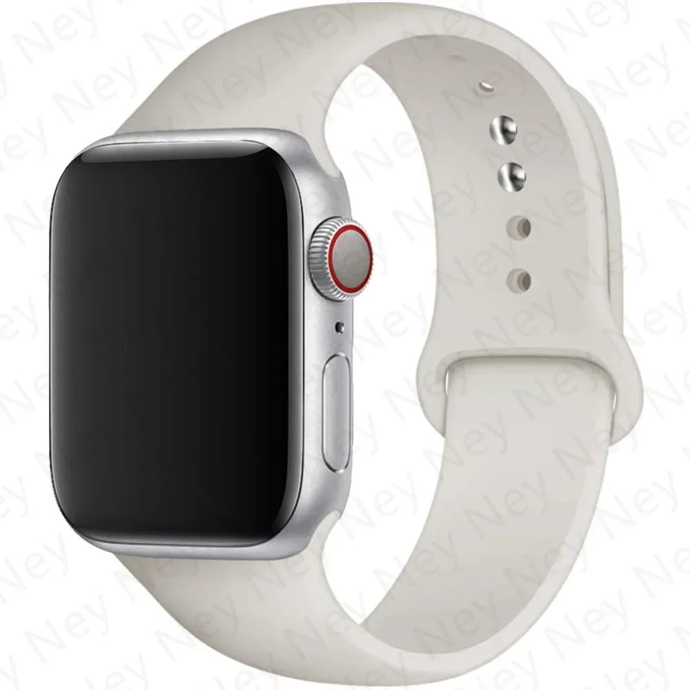 Sport Silicone For Apple Watch Ultra Band 49mm 40mm 44mm 42/38mm Soft rubber Bracelet iWatch series 9 8 7 6 SE 5 41mm 45mm Strap