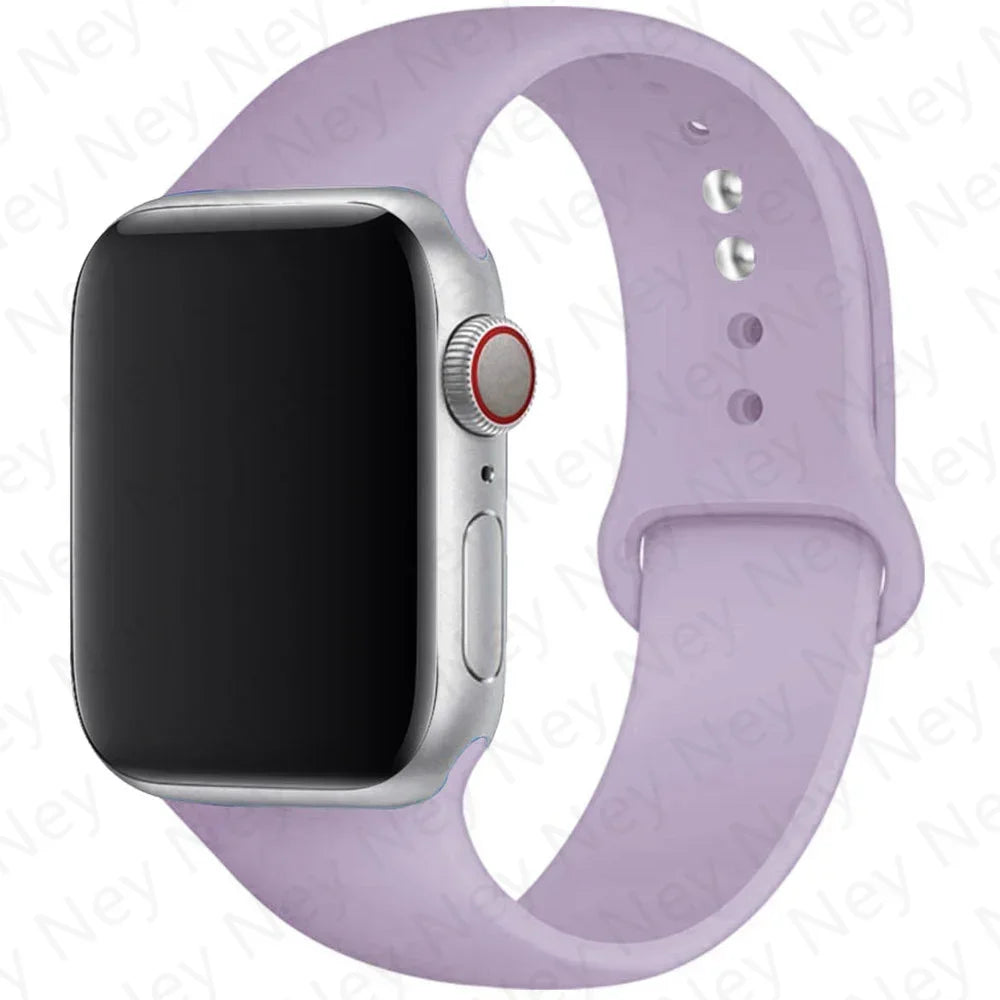 Sport Silicone For Apple Watch Ultra Band 49mm 40mm 44mm 42/38mm Soft rubber Bracelet iWatch series 9 8 7 6 SE 5 41mm 45mm Strap