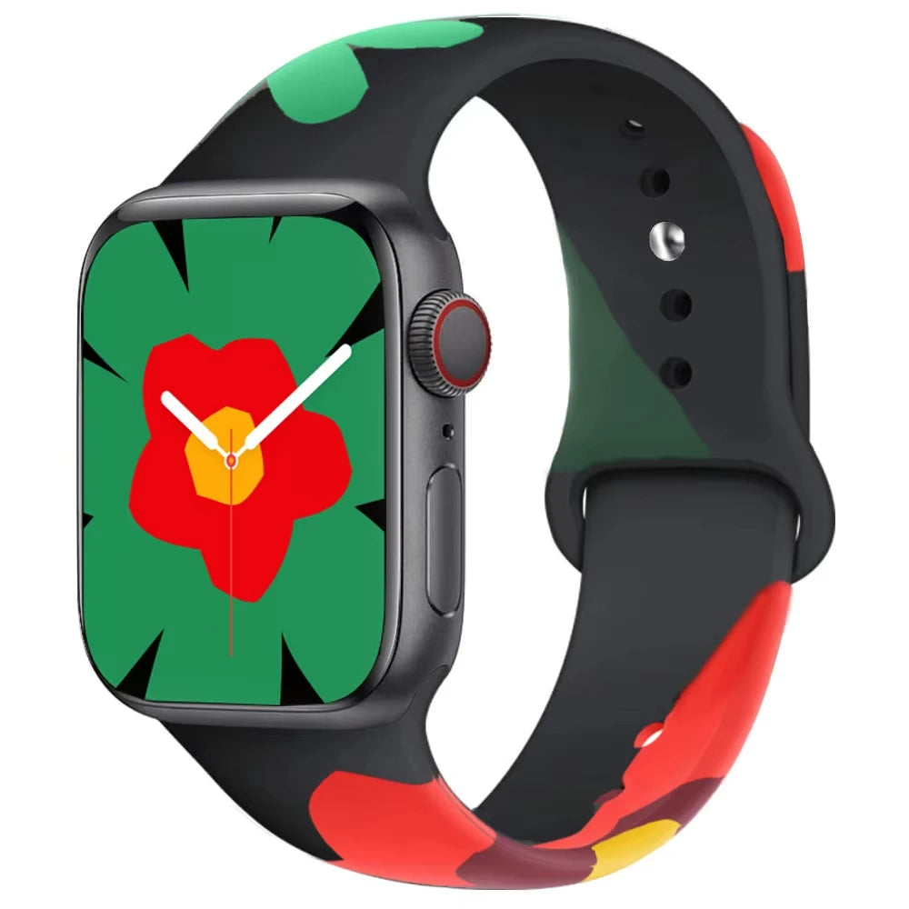 Silicone band For Apple Watch strap 44mm 49mm 40mm 41mm 46mm 42mm 45mm 38mm sports bracelet iWatch series 10 9 8 7 5 SE ultra 2