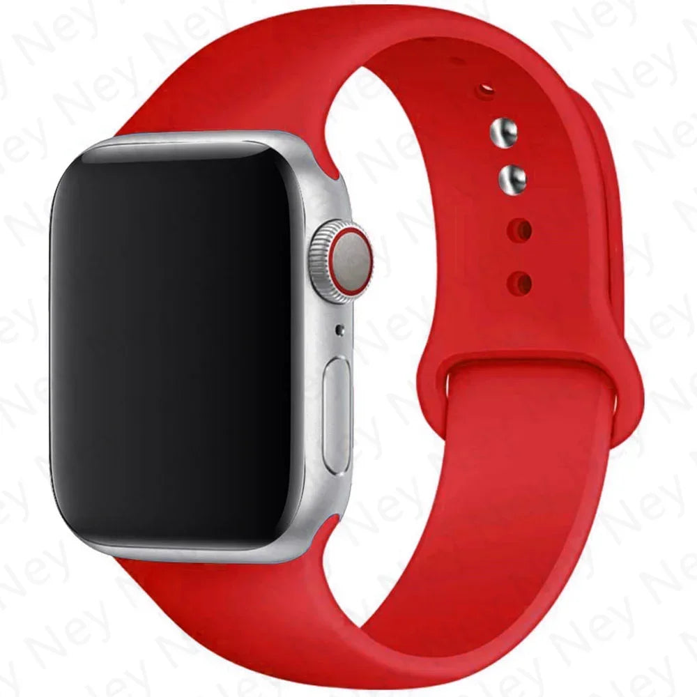 Sport Silicone For Apple Watch Ultra Band 49mm 40mm 44mm 42/38mm Soft rubber Bracelet iWatch series 9 8 7 6 SE 5 41mm 45mm Strap