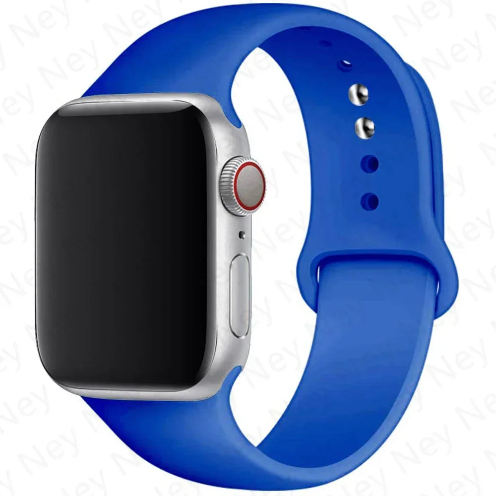 Sport Silicone For Apple Watch Ultra Band 49mm 40mm 44mm 42/38mm Soft rubber Bracelet iWatch series 9 8 7 6 SE 5 41mm 45mm Strap