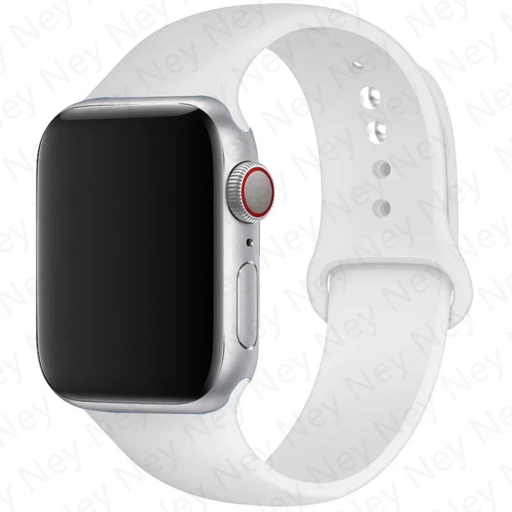 Sport Silicone For Apple Watch Ultra Band 49mm 40mm 44mm 42/38mm Soft rubber Bracelet iWatch series 9 8 7 6 SE 5 41mm 45mm Strap