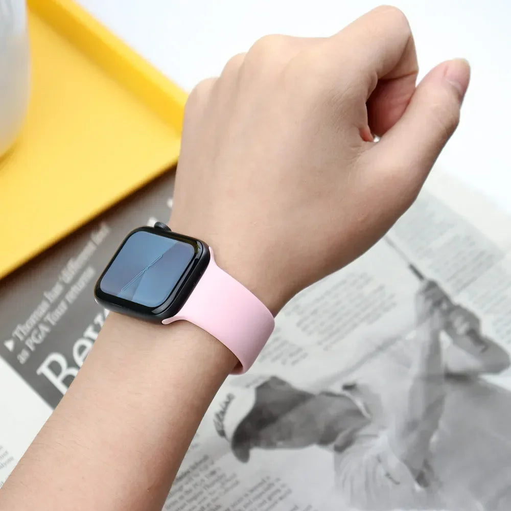Sport Silicone For Apple Watch Ultra Band 49mm 40mm 44mm 42/38mm Soft rubber Bracelet iWatch series 9 8 7 6 SE 5 41mm 45mm Strap