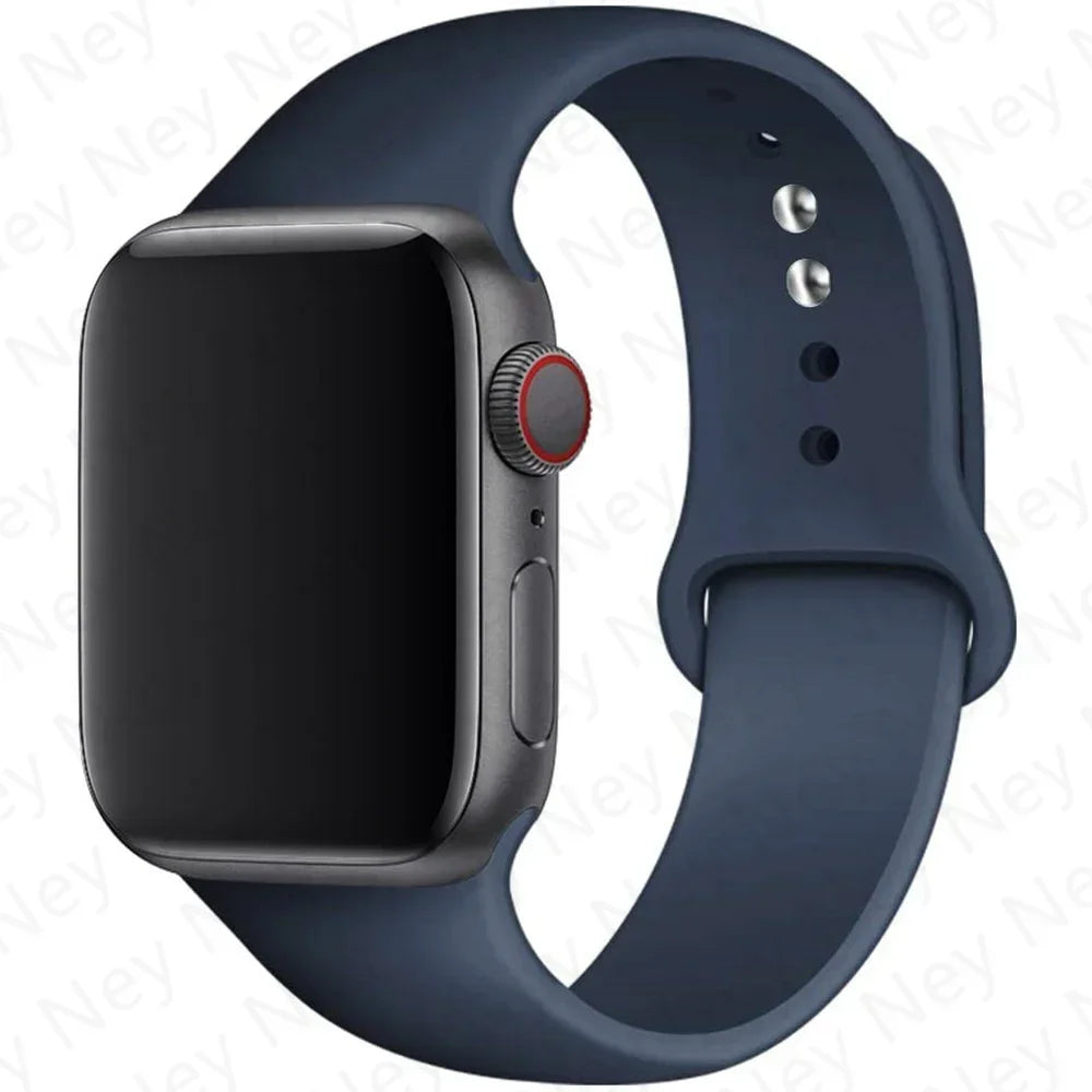 Sport Silicone For Apple Watch Ultra Band 49mm 40mm 44mm 42/38mm Soft rubber Bracelet iWatch series 9 8 7 6 SE 5 41mm 45mm Strap