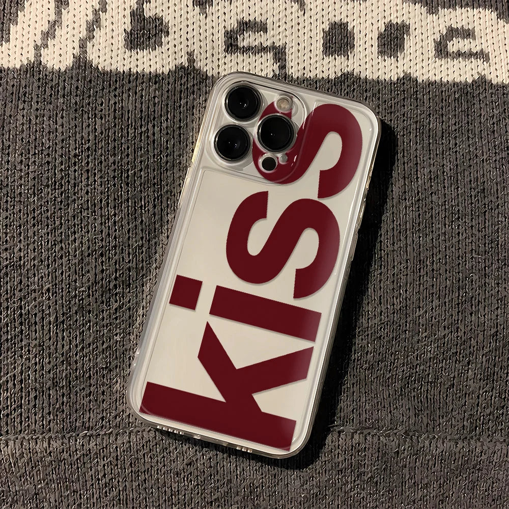 Kiss Transparent Silicone Cover Phone Cases For iPhone