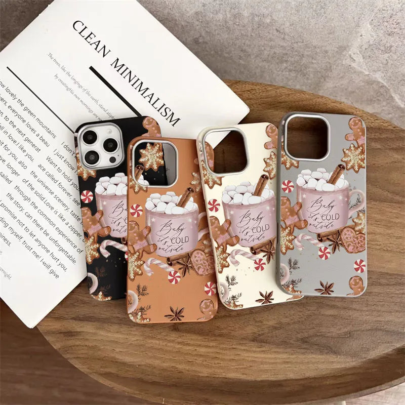 Christmas Winter-Themed Coffee Design Phone Case For iPhone