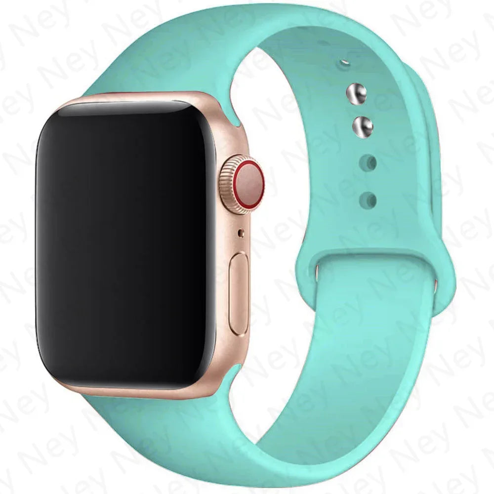 Sport Silicone For Apple Watch Ultra Band 49mm 40mm 44mm 42/38mm Soft rubber Bracelet iWatch series 9 8 7 6 SE 5 41mm 45mm Strap