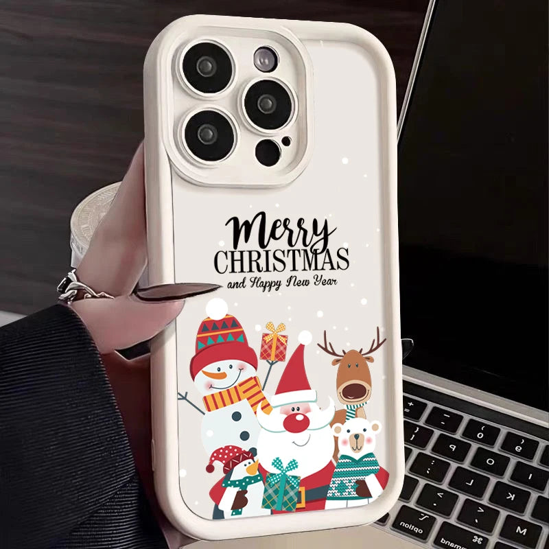 Silicone Christmas Pattern Case For iPhone