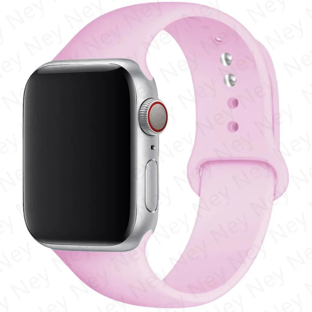 Sport Silicone For Apple Watch Ultra Band 49mm 40mm 44mm 42/38mm Soft rubber Bracelet iWatch series 9 8 7 6 SE 5 41mm 45mm Strap
