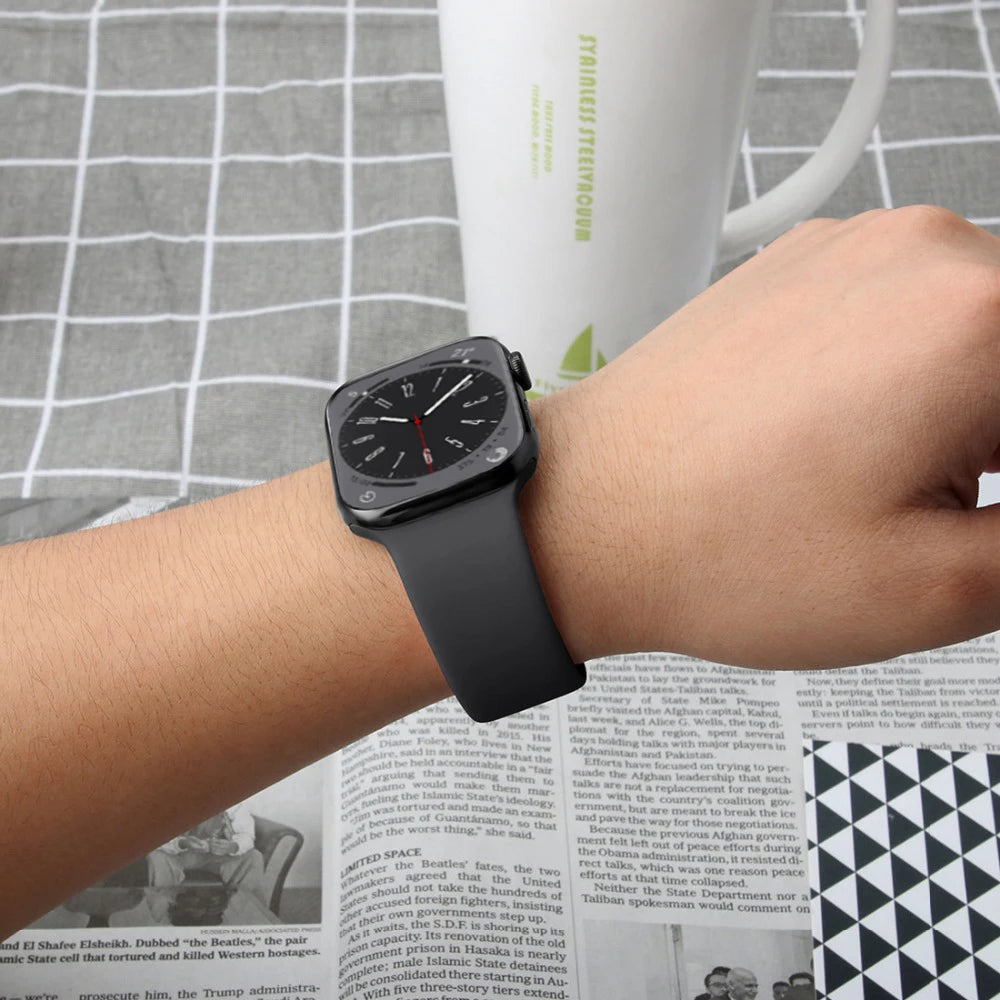 Silicone Strap For Apple Watch Bands 45mm 44mm 40mm 41mm 49mm 42mm 46mm Sport bracelet iwatch series se 6 7 8 9 10 11 Ultra 3 2