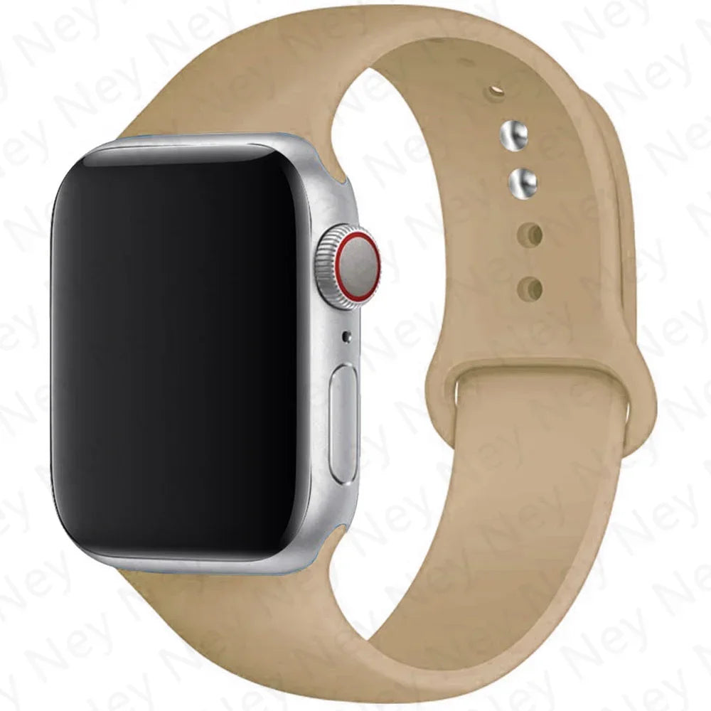 Sport Silicone For Apple Watch Ultra Band 49mm 40mm 44mm 42/38mm Soft rubber Bracelet iWatch series 9 8 7 6 SE 5 41mm 45mm Strap