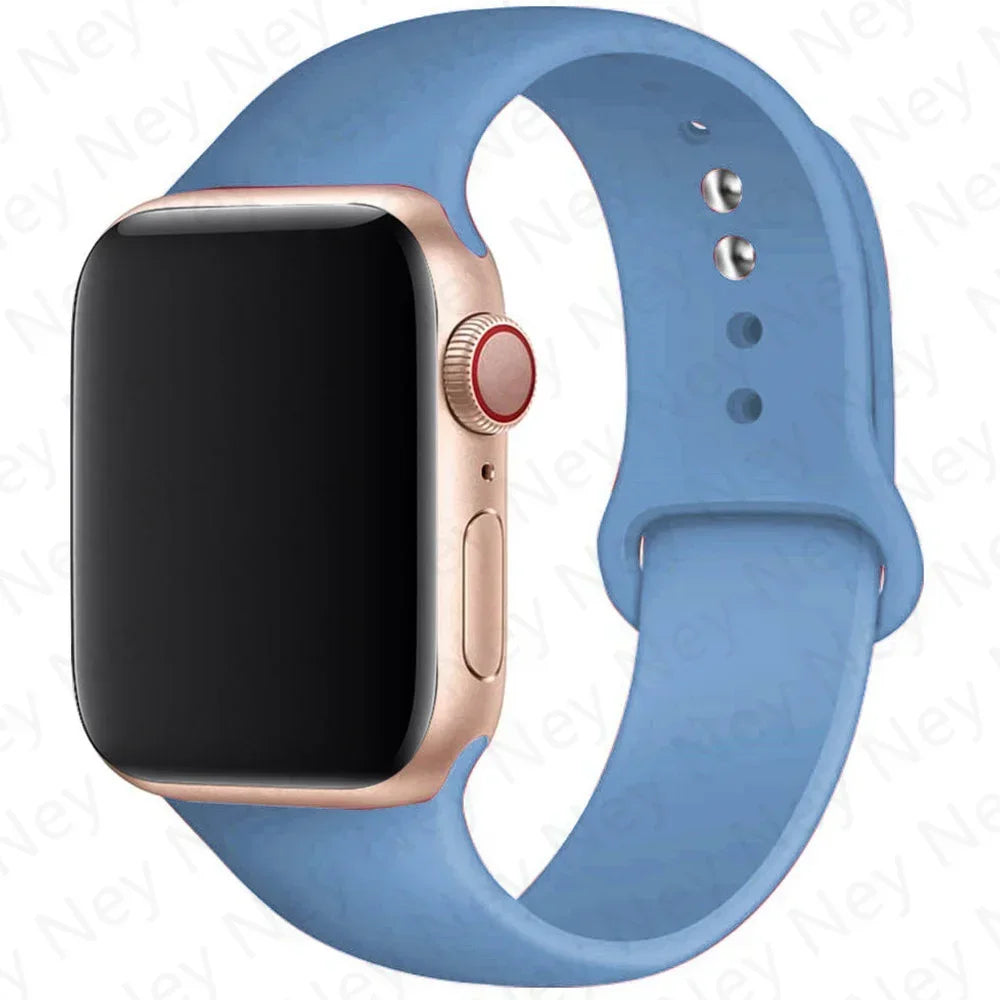 Sport Silicone For Apple Watch Ultra Band 49mm 40mm 44mm 42/38mm Soft rubber Bracelet iWatch series 9 8 7 6 SE 5 41mm 45mm Strap