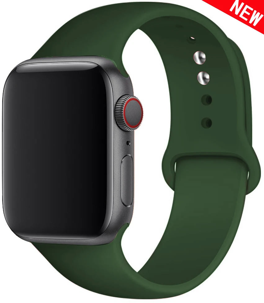 Silicone Strap For Apple Watch Bands 45mm 44mm 40mm 41mm 49mm 42mm 46mm Sport bracelet iwatch series se 6 7 8 9 10 11 Ultra 3 2