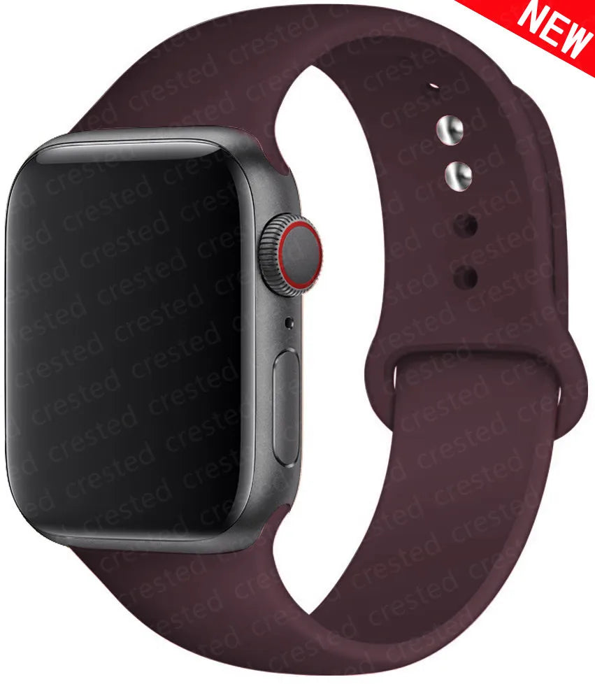 Silicone band For Apple Watch strap 44mm 49mm 40mm 41mm 46mm 42mm 45mm 38mm sports bracelet iWatch series 10 9 8 7 5 SE ultra 2
