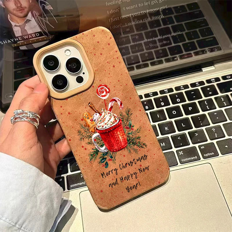 Winter Coffee Christmas Design Phone Case For iPhone