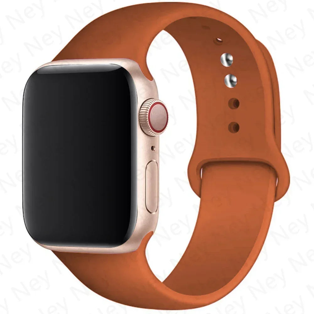 Sport Silicone For Apple Watch Ultra Band 49mm 40mm 44mm 42/38mm Soft rubber Bracelet iWatch series 9 8 7 6 SE 5 41mm 45mm Strap