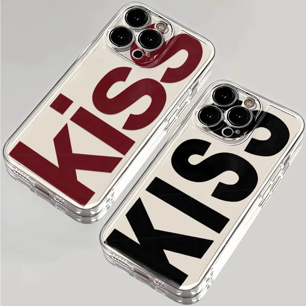 Kiss Transparent Silicone Cover Phone Cases For iPhone