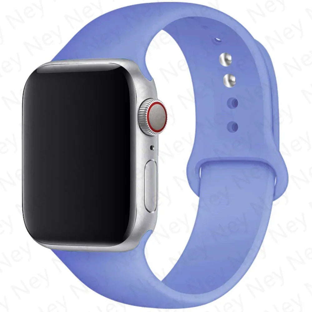 Sport Silicone For Apple Watch Ultra Band 49mm 40mm 44mm 42/38mm Soft rubber Bracelet iWatch series 9 8 7 6 SE 5 41mm 45mm Strap