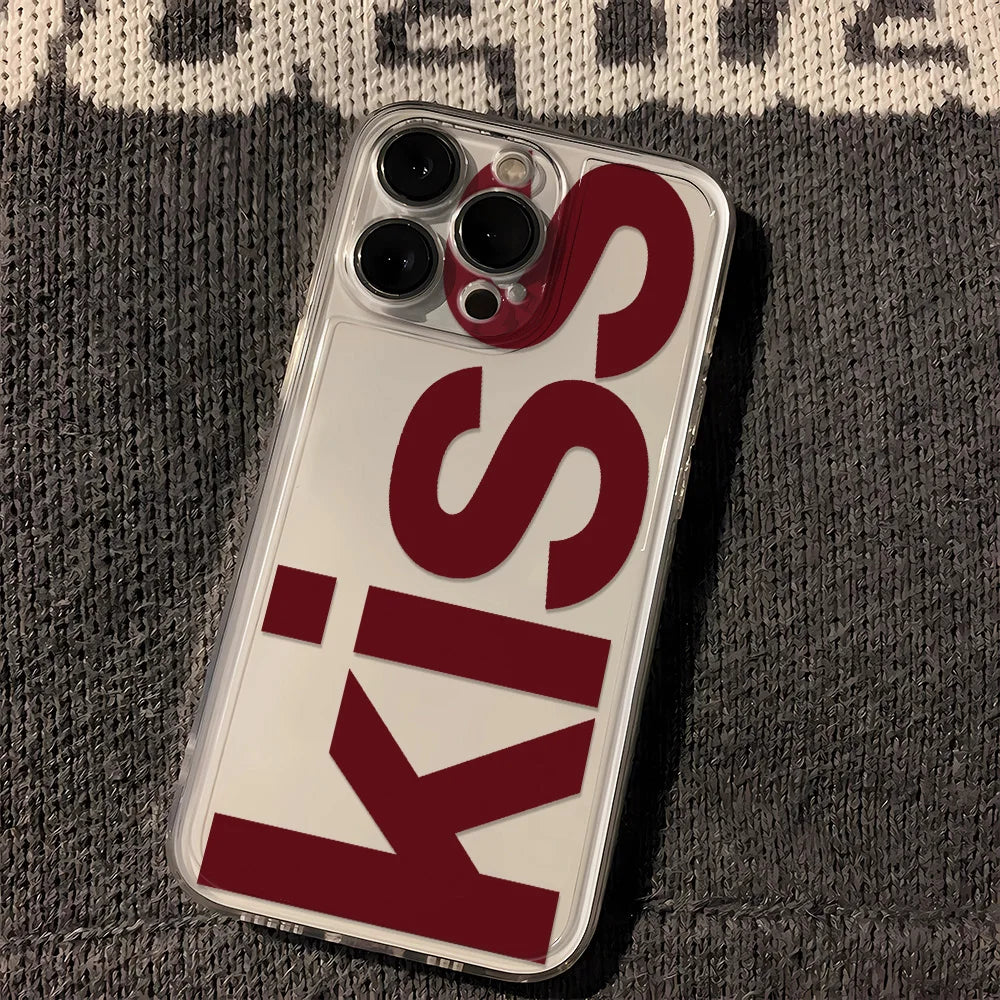 Kiss Transparent Silicone Cover Phone Cases For iPhone